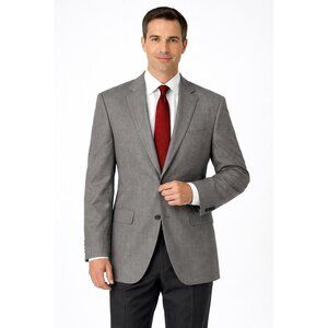 NEW STAFFORD jacket blazer sport coat classic fit travel gray 46R stretch wool